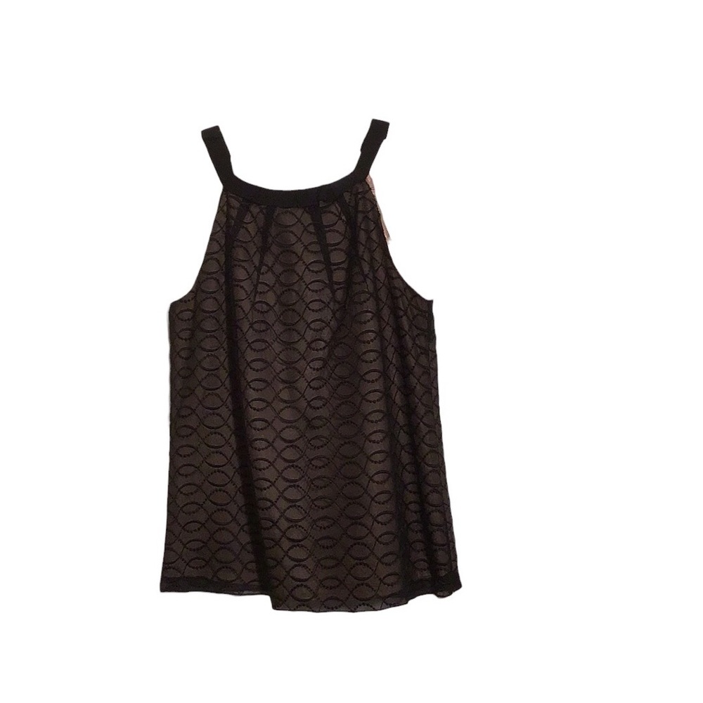 Kenar Sheer Black Embroidered Overlay Top with Back Bow Size 4